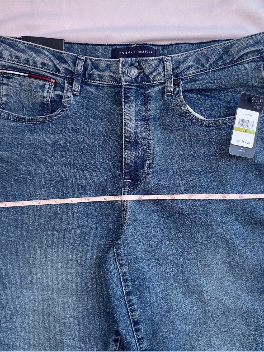 Tommy Hilfiger Women's Curvy Skinny Ankle Jeans in Medium Blue Wash Size 14 - Picture 5 of 9